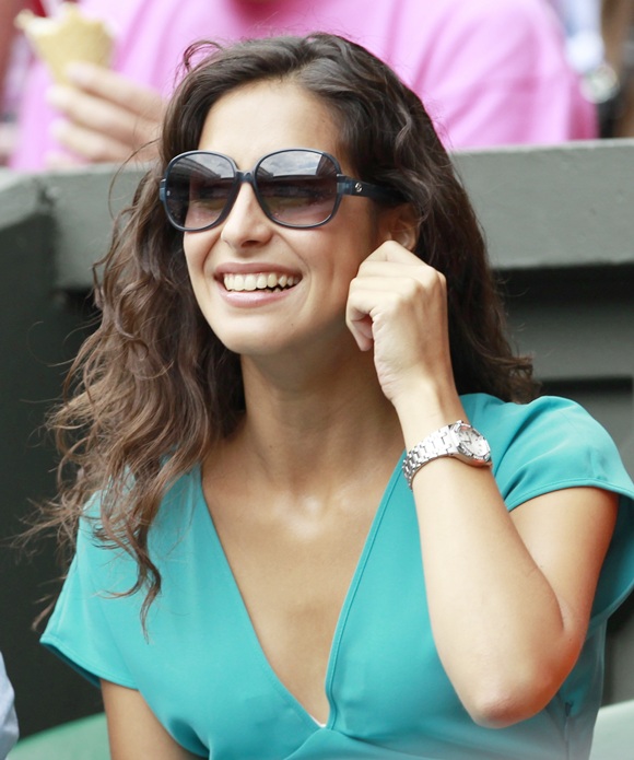 The girlfriend of Rafael Nadal of Spain Maria Francisca Perello