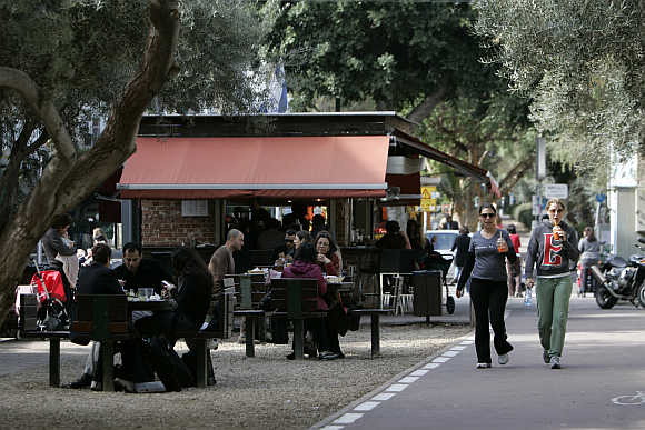 a cafe in Tel Aviv