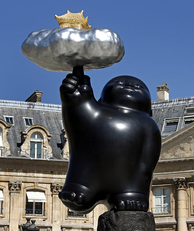 Floating Heavenly Palace' by Taiwanese artist Li Chen is displayed at the place Vendome in Paris