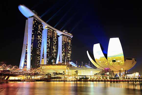 Marina Bay Sands hotel and ArtScience Museum in Singapore