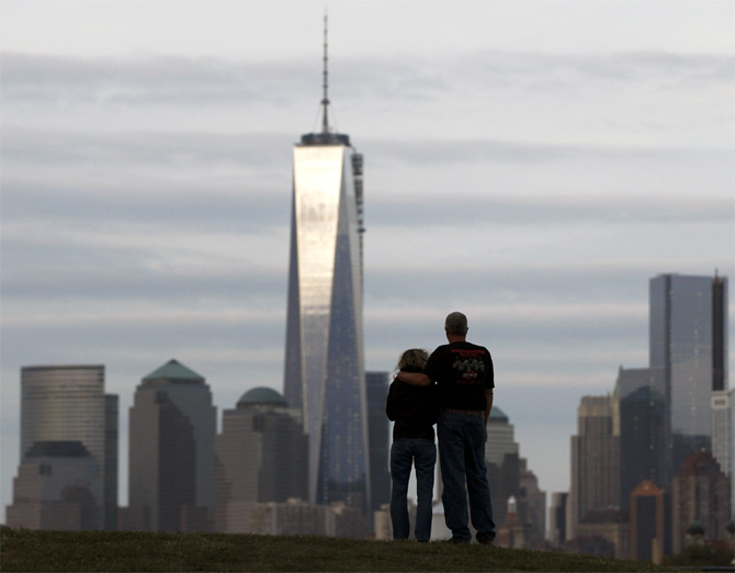 New York's Lower Manhattan and One World Trade Centre from Liberty State Park in Jersey City, New Jersey