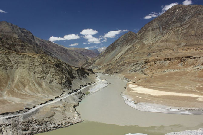 sangam of the Zanskar and Indus rivers in Leh